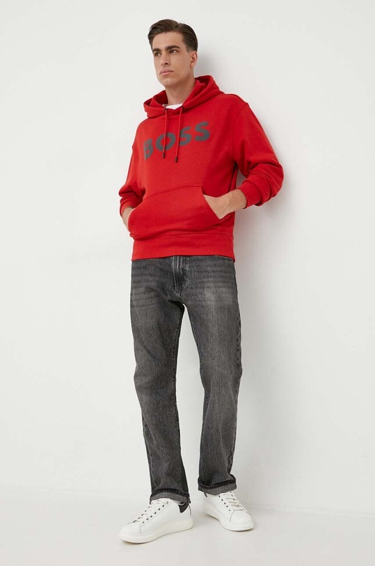 Bavlnená mikina BOSS BOSS ORANGE 50487134 červená AW23