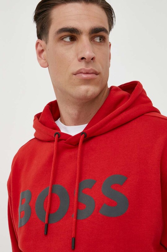 BOSS bluza bawełniana BOSS ORANGE czerwony 50487134