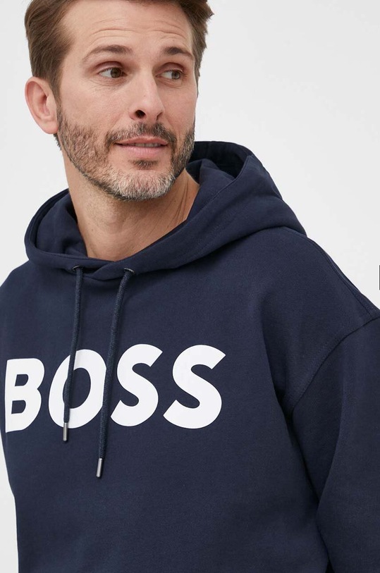 BOSS bluza bawełniana BOSS ORANGE granatowy 50487134