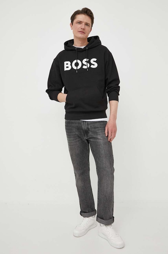 Bavlněná mikina BOSS ORANGE 50487134 černá AW23