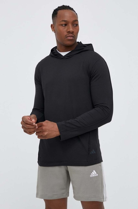 adidas Performance bluza treningowa z kapturem czarny IB8968