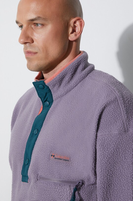 Columbia bluza M Helvetia Half Snap Fle 1889853 fioletowy