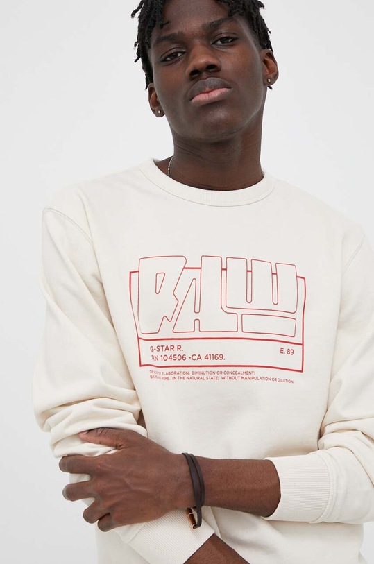 G-Star bluza bawełniana nadruk beżowy D23124.D364