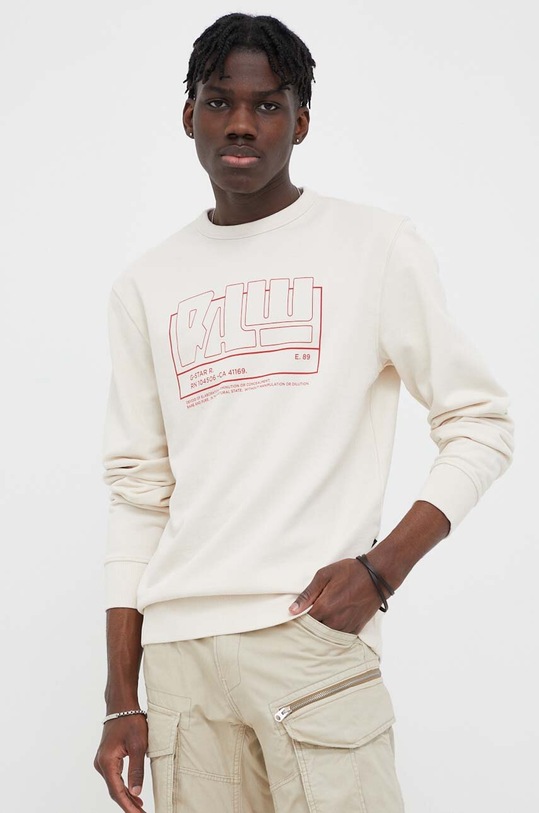 G-Star bluza bawełniana D23124.D364 beżowy AW23