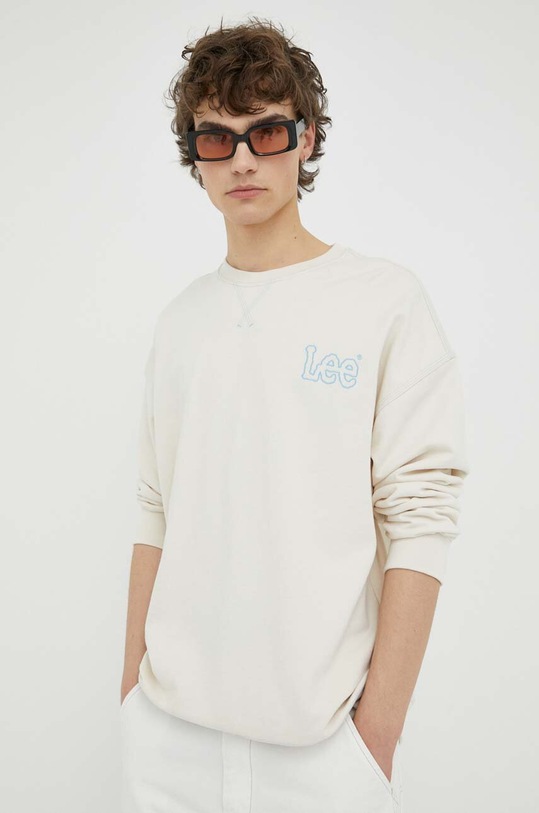 Lee bluza bawełniana bawełna beżowy LL25FTNQ