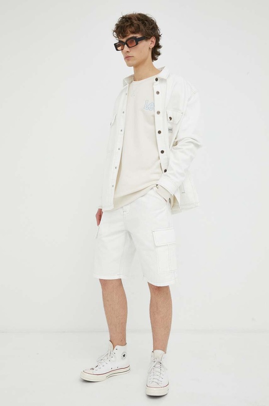 Lee bluza bawełniana LL25FTNQ beżowy SS23