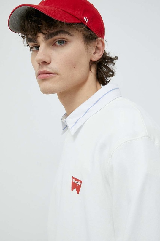 Βαμβακερή μπλούζα Wrangler λευκό W661HAW02