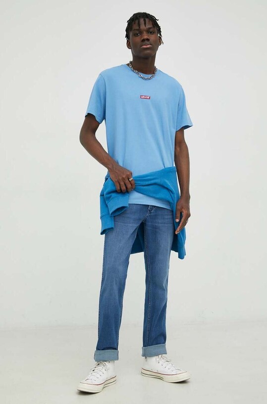 Wrangler bluza bawełniana W674I469F niebieski SS23