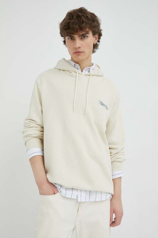 Bavlnená mikina Wrangler bavlna béžová W674I3C23