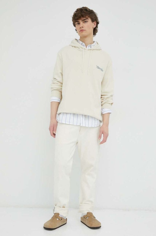 Bavlnená mikina Wrangler W674I3C23 béžová SS23