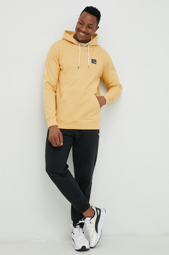 Bavlněná mikina Quiksilver EQYFT04739 žlutá SS23
