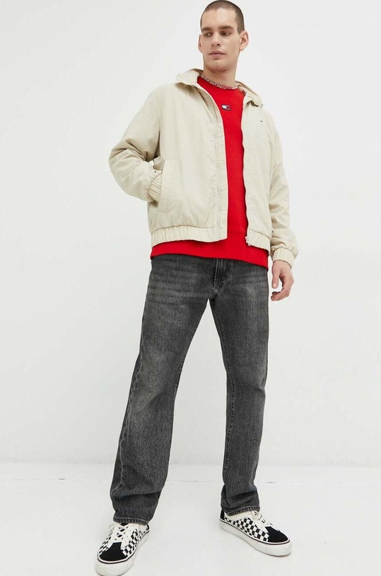 Tommy Jeans hanorac de bumbac DM0DM16370.PPYX rosu SS23