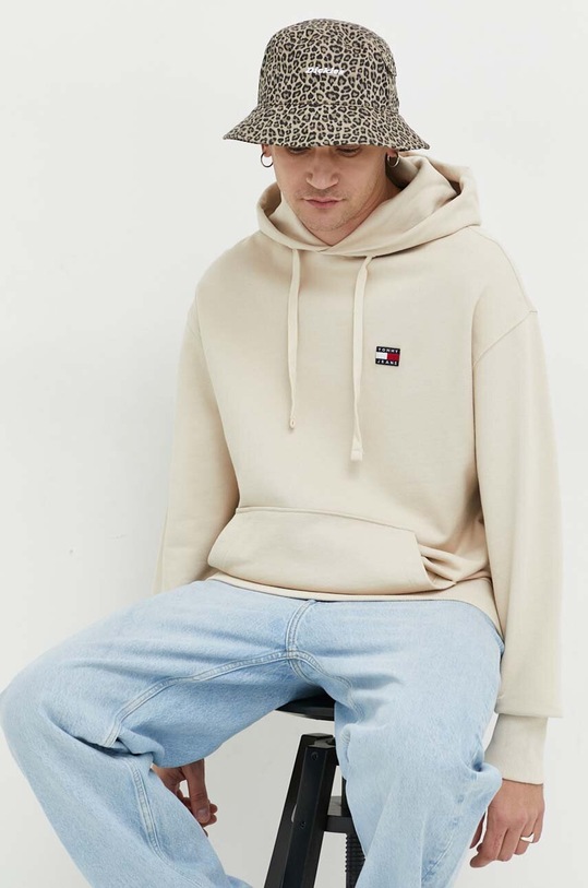 Bavlněná mikina Tommy Jeans DM0DM16369.PPYX béžová SS23