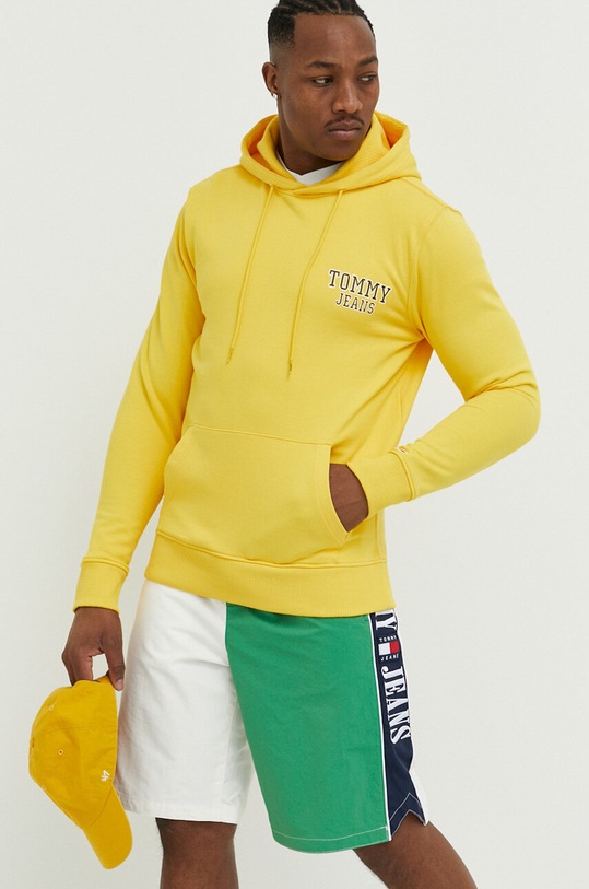 Tommy Jeans bluza bawełniana nadruk żółty DM0DM16365.PPYX