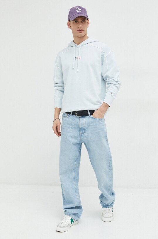 Бавовняна кофта Tommy Jeans DM0DM16381.PPYX блакитний SS23