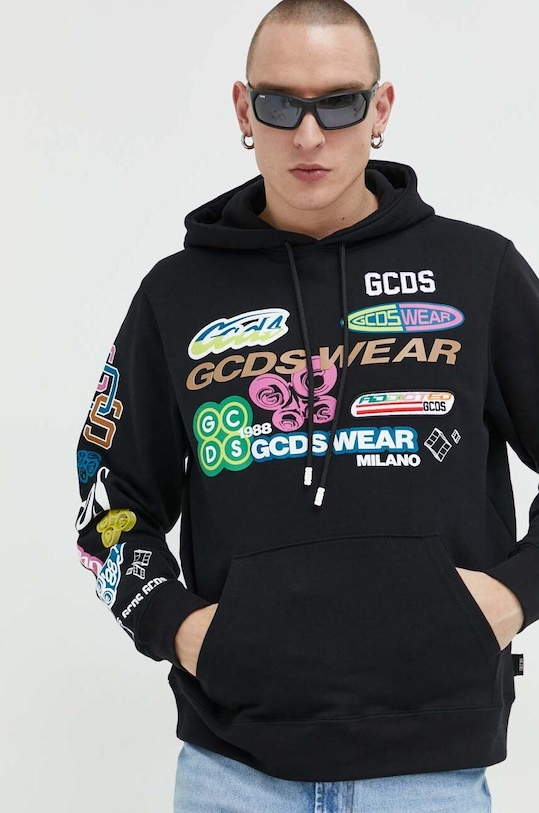 Хлопковая кофта GCDS CC94M100154 чёрный SS23