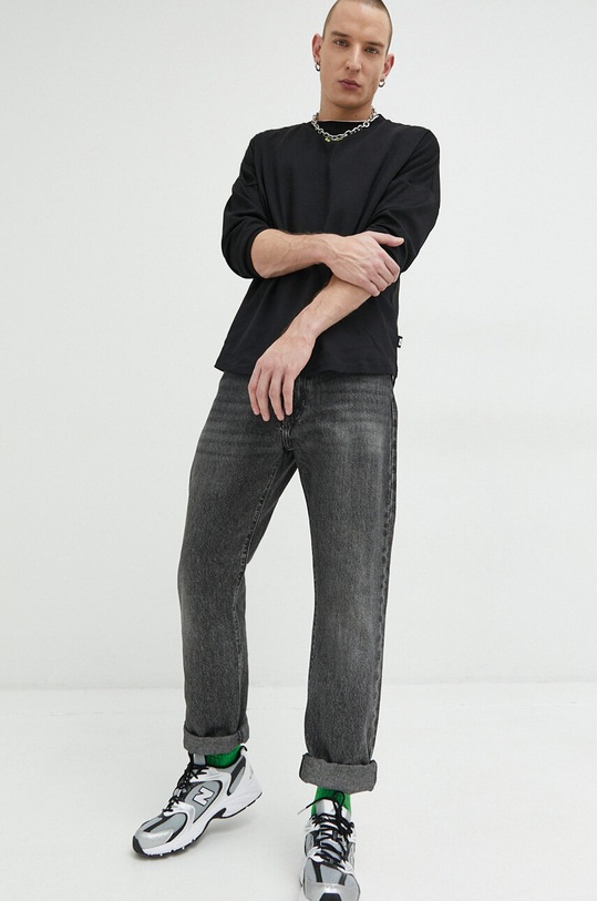 Хлопковый лонгслив GCDS CC94M120104 чёрный SS23