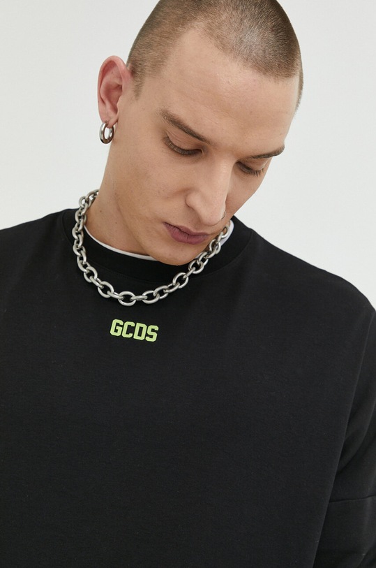 Βαμβακερή μπλούζα με μακριά μανίκια GCDS μαύρο CC94M120104