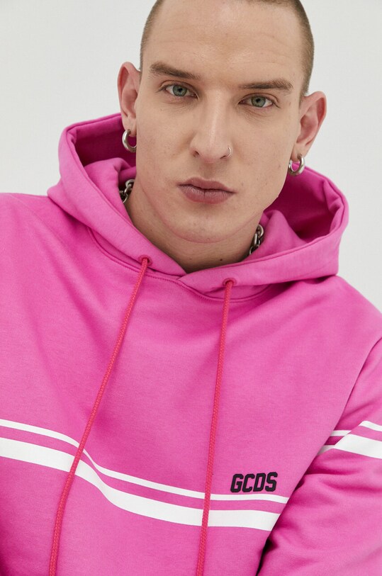 GCDS felpa in cotone rosa SS23M100158