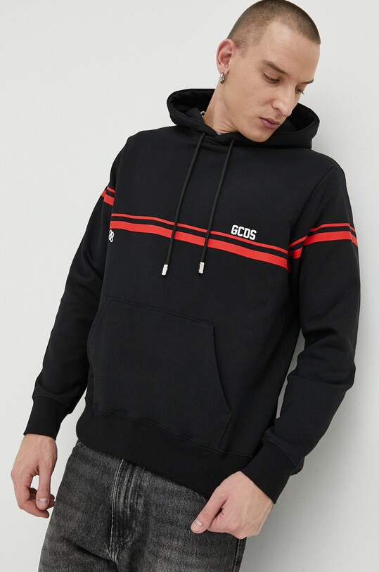 GCDS felpa in cotone nero SS23M100158