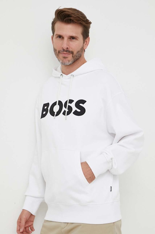 BOSS bluza bawełniana 50486243 biały SS23