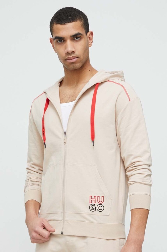 Bavlnená mikina HUGO bavlna béžová 50490422