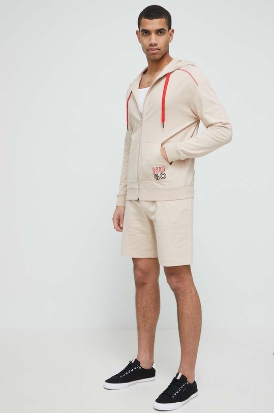 Bavlnená mikina HUGO 50490422 béžová SS23