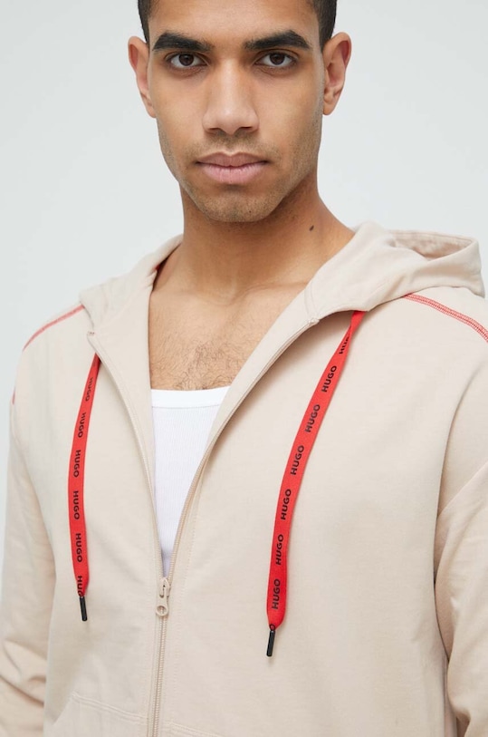 Bavlnená mikina HUGO béžová 50490422