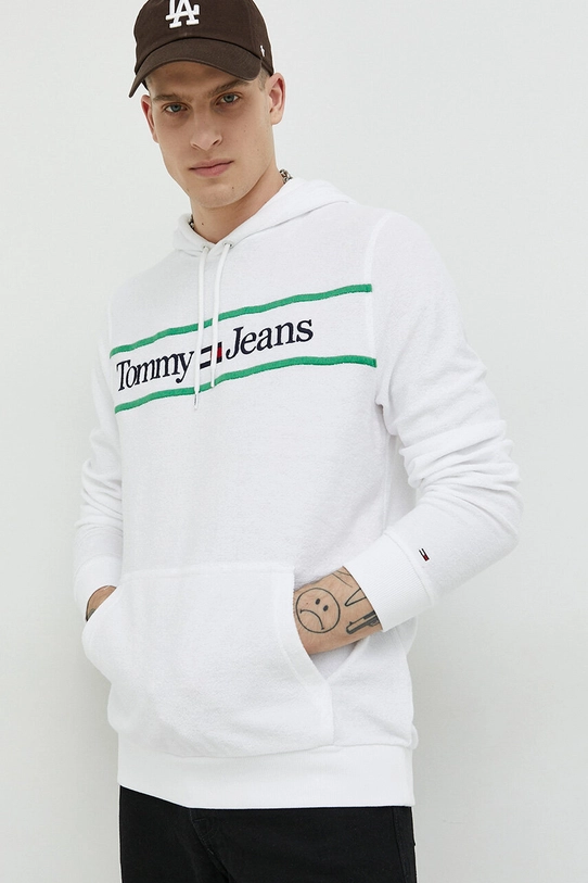 Mikina Tommy Jeans s kapucňou biela UM0UM02831.PPYX