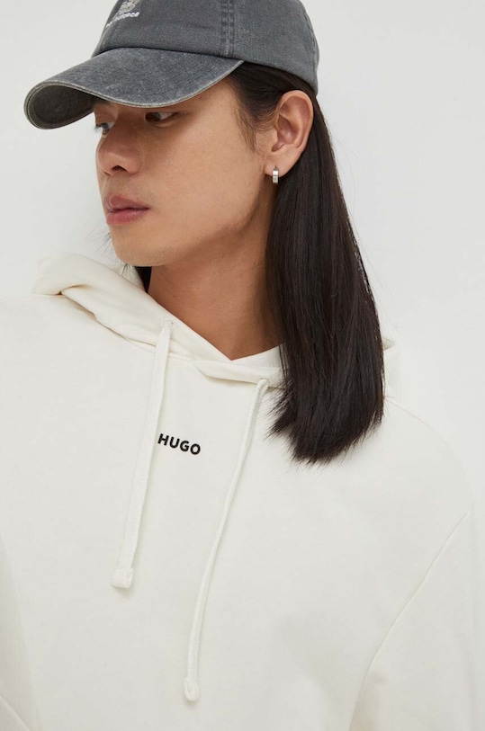 Βαμβακερή μπλούζα HUGO μπεζ 50486478