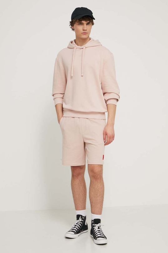 Bavlněná mikina HUGO 50486478 růžová AW25