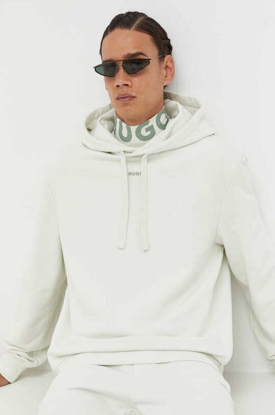 HUGO bluza bawełniana bawełna zielony 50486478