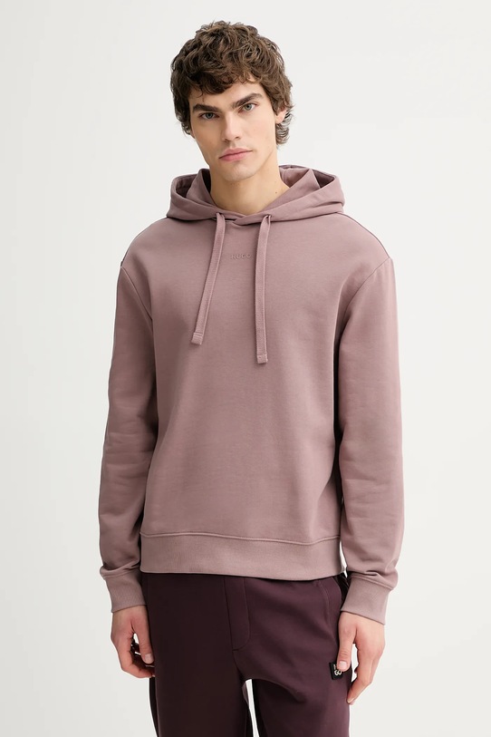 HUGO bluza bawełniana różowy 50486478