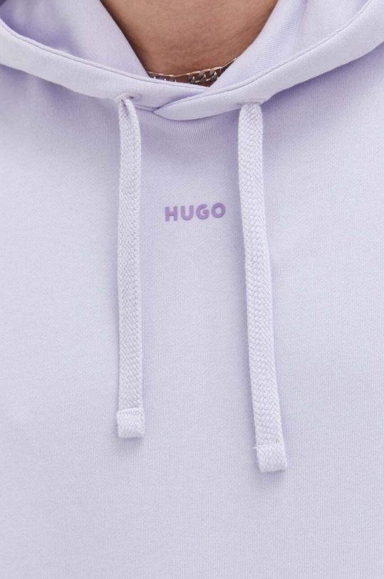 HUGO bluza bawełniana 50486478 fioletowy
