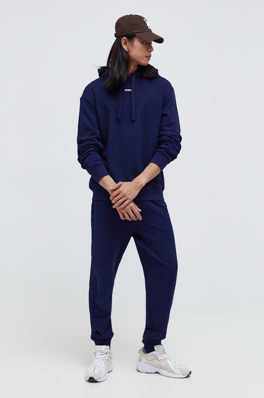 HUGO bluza bawełniana 50486478 granatowy AW25