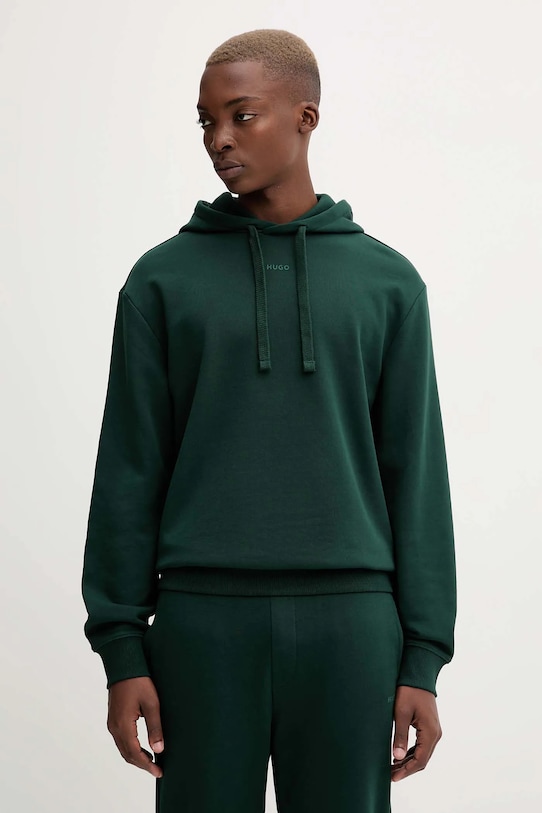 Bavlnená mikina HUGO bavlna zelená 50486478