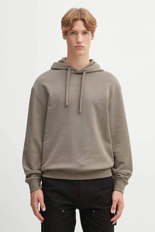 HUGO bluza bawełniana bawełna zielony 50486478