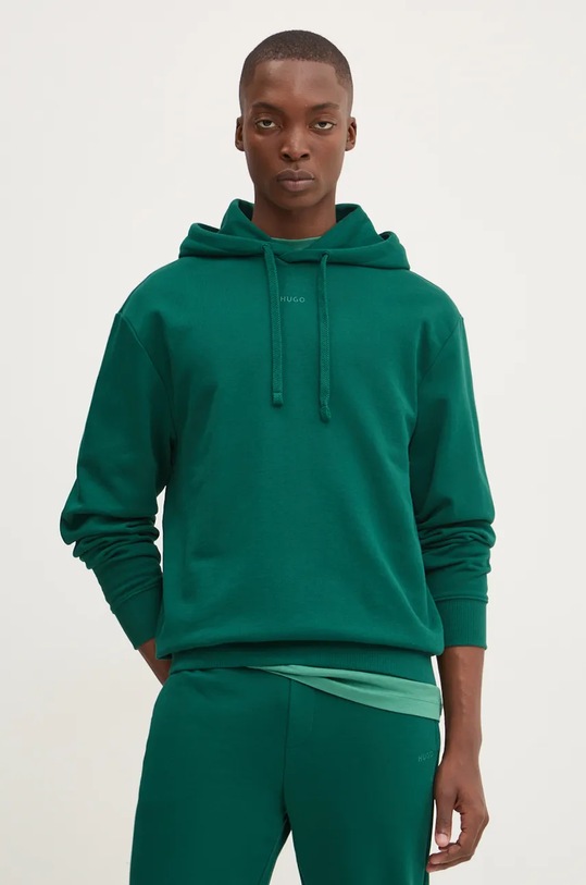 HUGO hanorac de bumbac Dapo verde 50486478