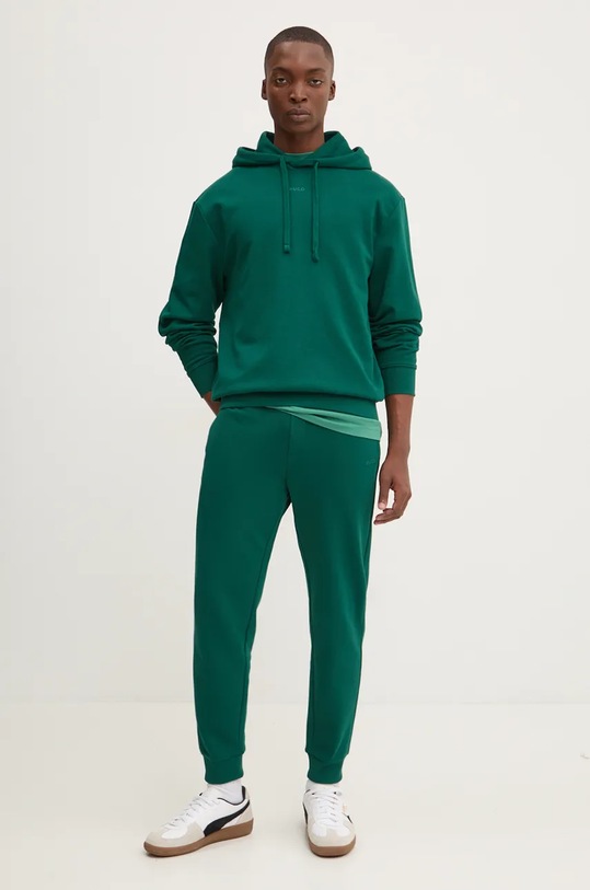 HUGO hanorac de bumbac Dapo 50486478 verde SS26