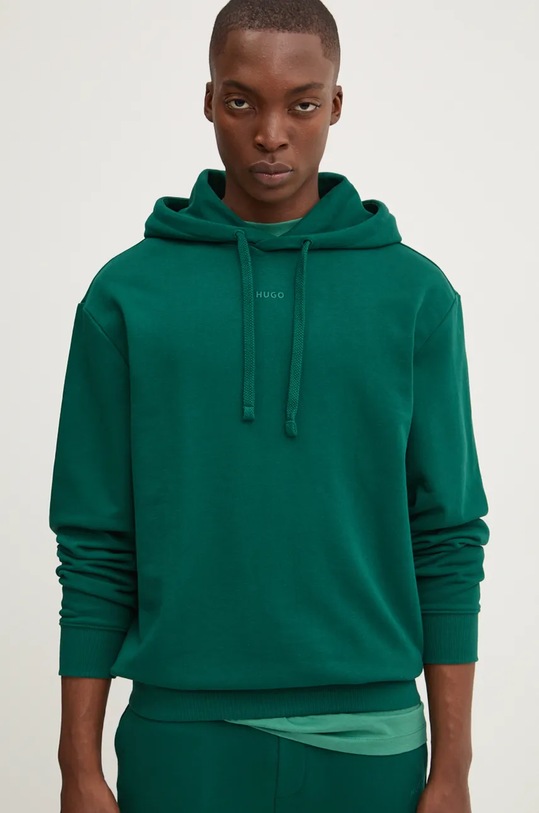 HUGO hanorac de bumbac Dapo verde 50486478