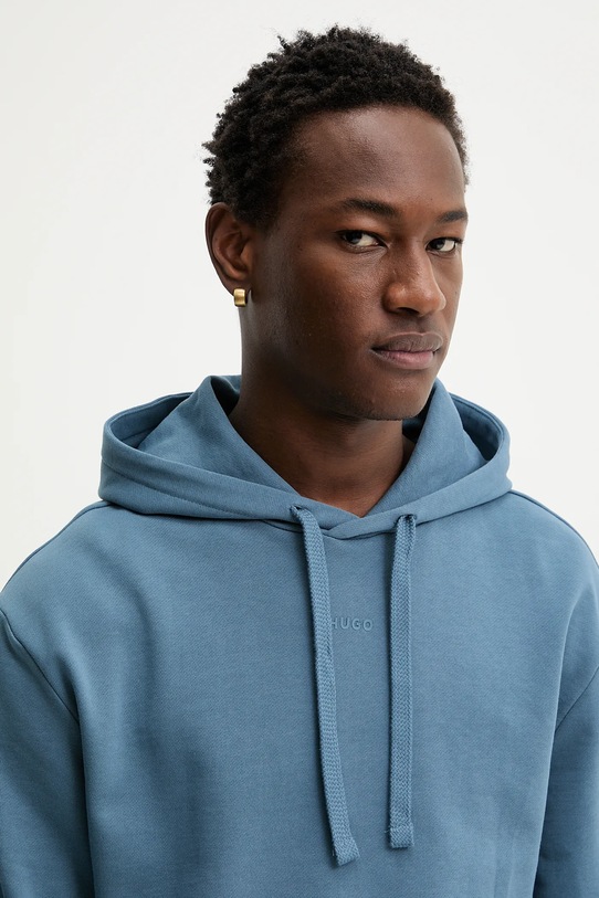 HUGO bluza bawełniana niebieski 50486478