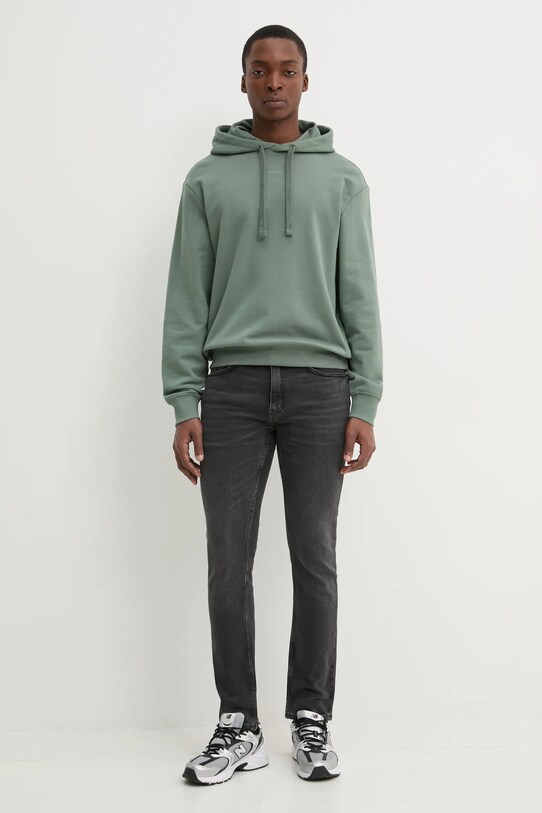 HUGO hanorac de bumbac 50486478 verde SS25