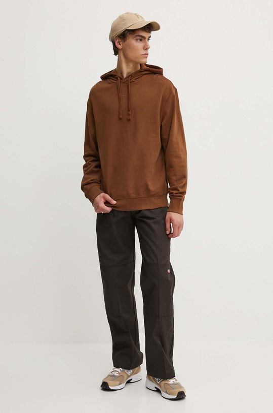 HUGO bluza bawełniana 50486478 brązowy AW25