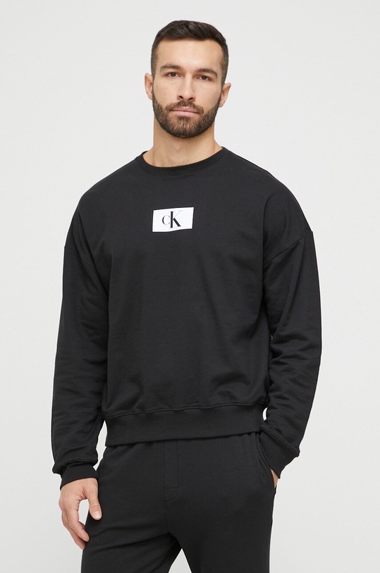 Βαμβακερό φούτερ Calvin Klein Underwear μαύρο 000NM2415E.PPYX