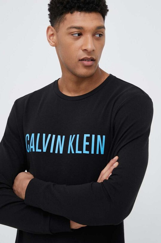 Pulover lounge Calvin Klein Underwear Potisk črna 000NM1960E.PPYX