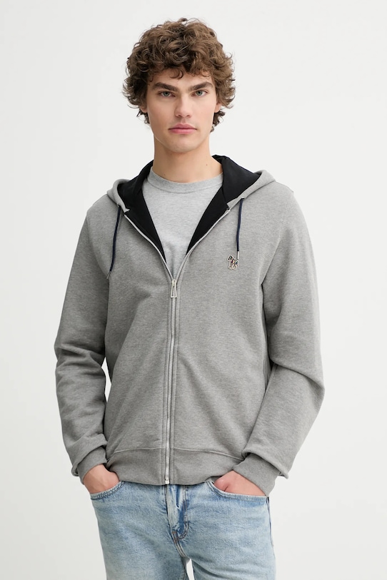 Хлопковая кофта PS Paul Smith с капюшоном серый M2R.360R.KZEBRA