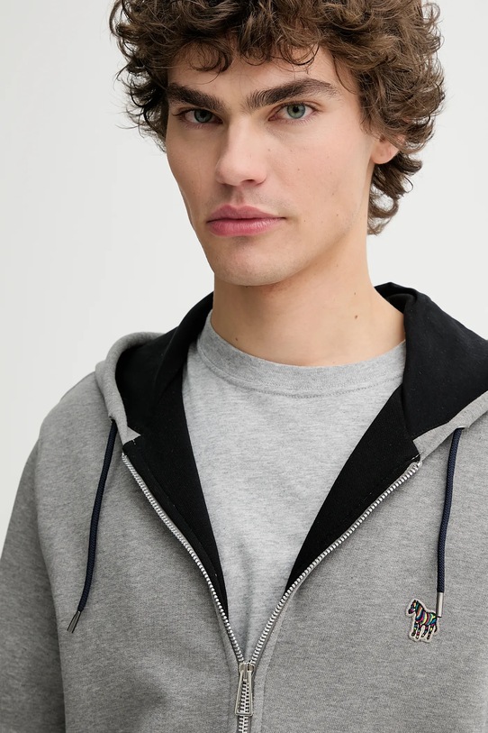 Хлопковая кофта PS Paul Smith серый M2R.360R.KZEBRA