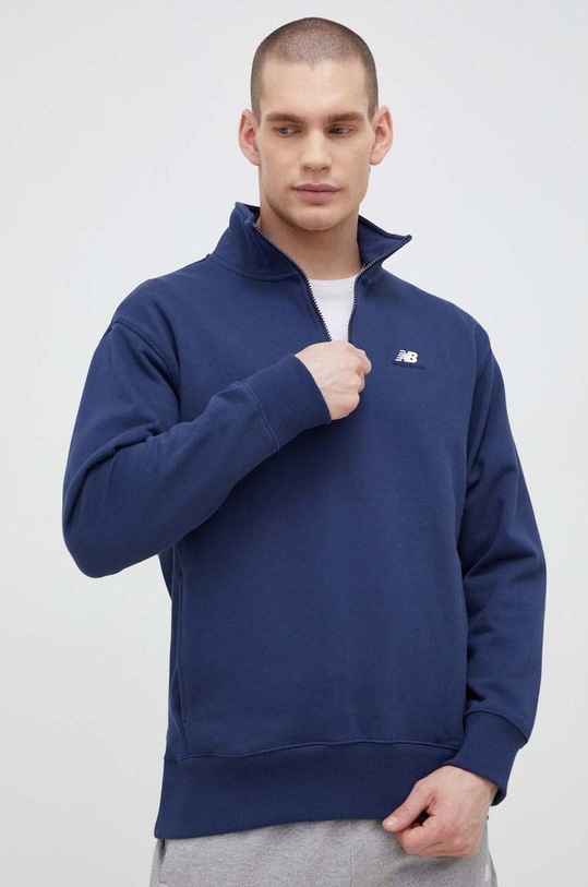 New Balance bluza bawełniana bawełna granatowy MT31501NNY