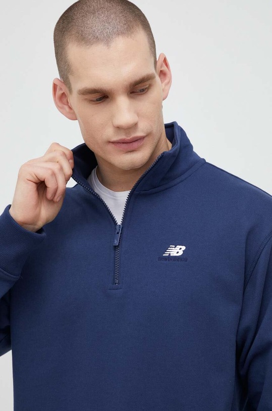 New Balance bluza bawełniana granatowy MT31501NNY