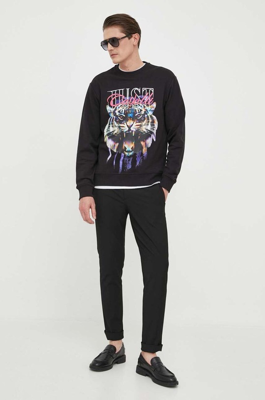 Just Cavalli bluza bawełniana 74OBIF11.CF200 czarny SS23